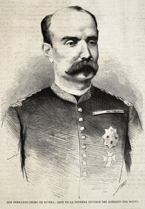 PRIMO DE RIVERA, Fernando (1831-1921). Militar y político español. Fernando Primo de Rivera, que luchó en la Tercera Guerra Carlista. Grabado. de Artist Unknown