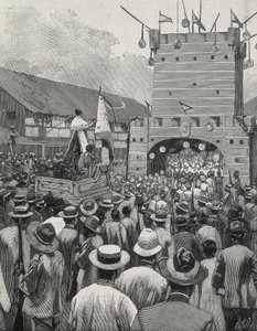 Filipinas (1899). Protesta en Manila. (grabado)