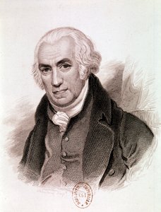 Retrato de James Watt, inventor, ingeniero mecánico y químico escocés (grabado)