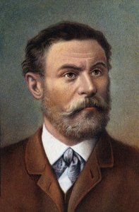 Retrato de Otto Lilienthal, ingeniero alemán (cromo)