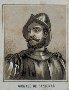 SANDOVAL, Gonzalo de (1497-1527). Conquistador español en Nueva España (México). Grabado. de Artist Unknown