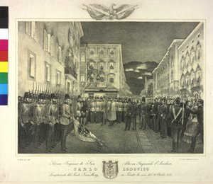 Solemne recepción del archiduque Carlos Luis el 20 de octubre de 1855 en Trento de Artist Unknown