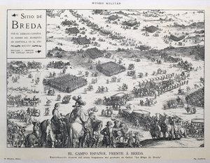 El campo español frente a Breda: reproducción directa del sexto fragmento del grabado de Callot "Le Siege de Breda" (El campo español frente a Breda: reproducción directa del sexto fragmento del grabado de Callot "Le Siege de Breda") de Artist Unknown