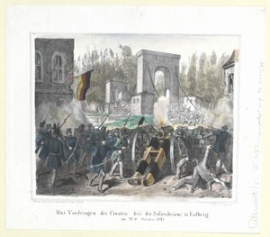 La penetración de los croatas en el Sofienbruecke de Erdberg el 28 de octubre de 1848 de Artist Unknown