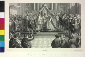 Boda del rey Mateo I con la archiduquesa Ana por el cardenal Francisco de Dietrichstein el 4 de diciembre de 1611 de Artist Unknown