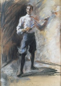 El maestro de esgrima Weisi, por Arturo Rietti, pastel sobre papel. Italia, siglo XX de Arturo Rietti