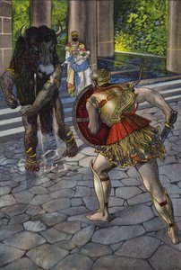 Heracles enfrentando al Minotauro de Artus Scheiner