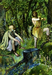 Timón de Atenas, obra de William Shakespeare, c.1880 (impresión) de Artus Scheiner