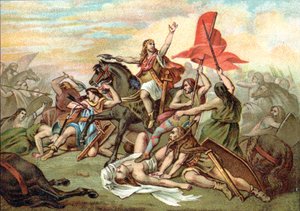 Batalla de Tolbiac (conversión de Clodoveo) de Ary (after) Scheffer