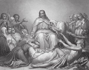 Cristo Consolador, Lucas, Cap IV, vs 16, 21 (grabado) de Ary (after) Scheffer