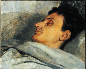 Armand Carrel (1800-36) en su lecho de muerte de Ary Scheffer