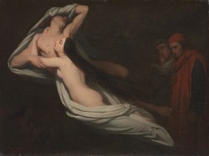 Dante y Virgilio encontrando las sombras de Francesca da Rimini y Paolo, 1851