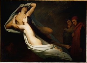 Las sombras de Francesca da Rimini y Paolo Malatesta se aparecen a Dante y Virgilio ...