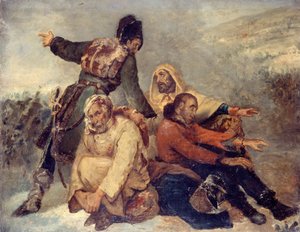 Cuatro soldados del ejército en desbandada, c. 1826