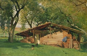 Una cabaña en Chiemsee, 1872 de Ascan Lutteroth