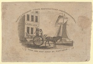 Fábrica de sillas Fancy & Windsor, venta al por mayor y al por menor, Thomas Ash, No. 33 John Street, Nueva York, 1817