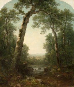 Arroyo forestal con vista de Asher Brown Durand