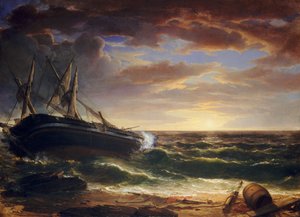 El barco varado, 1844 de Asher Brown Durand