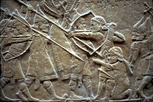Asurbanipal en la Batalla de Til-Tuba, 650-620 a.C. de Assyrian
