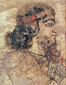 Cabeza de un hombre con barba, de Tell-Ahmar, Siria