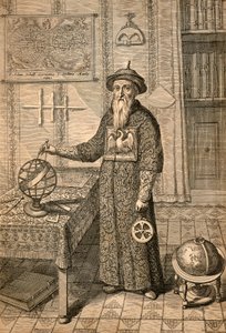 Jesuita Johann Adam Schall von Bell, predecesor de Ferdinand Verbiest, astrónomo en la corte de la Dinastía Ming en Nanjing, con traje de mandarín, de China monumentis de Athanasius Kircher