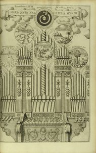 La armonía del nacimiento del mundo de Musurgia Universalis de Athanasius Kircher