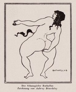 Bathyllus, bailarín romano y ejecutante de pantomimus (pluma y tinta)