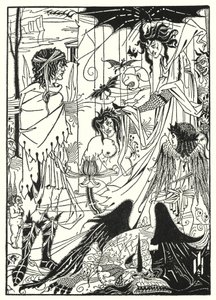 Sueños (grabado) de Aubrey (after) Beardsley