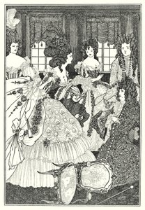 La batalla de los bellos y las bellas (grabado) de Aubrey (after) Beardsley