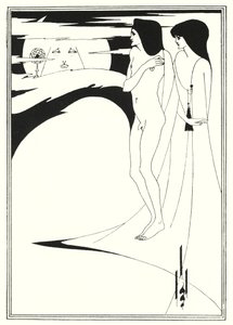 La mujer en la luna (grabado) de Aubrey (after) Beardsley
