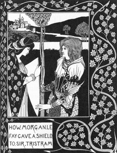 Leyenda artúrica: el hada Morgana da un escudo a Tristán