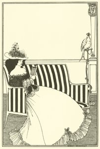 Diseño de portada, catálogo de libros raros de Smithers, lectura, sofá de Aubrey Beardsley