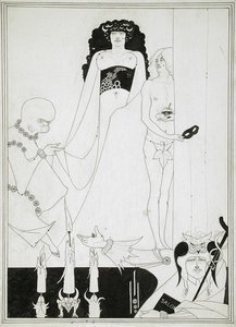 Entra Herodías. Ilustración para Salomé de Oscar Wilde de Aubrey Beardsley