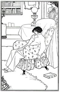 Frontispicio de Una Maternidad Malvada, publicado por Elkin Mathews y Walt Ruding de Aubrey Beardsley