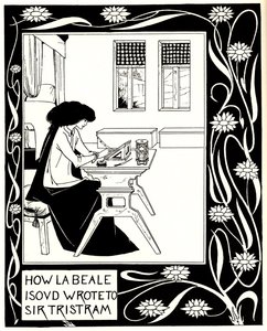 Cómo La Beale Isoud escribió a Sir Tristram. Ilustración del libro Le Morte d