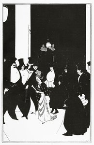 El escolta de Lady Gold, ilustración de "The Yellow Book", 1894 de Aubrey Beardsley