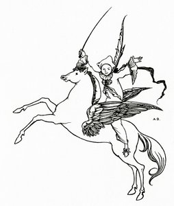 Puck en Pegaso, 1894 de Aubrey Beardsley