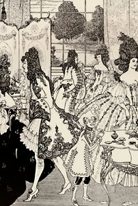 El Rapto del Rizo. Alexander Pope. Dibujo a pluma, 1896, 1923 de Aubrey Beardsley