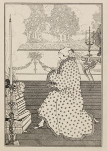 La oración del barón. De "La violación de la cerradura". de un libro cincuenta dibujos de Aubrey Beardsley