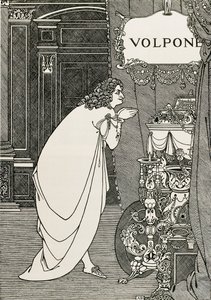 Portada de Volpone o el zorro (1609) escrito por Ben Johnson de Aubrey Beardsley