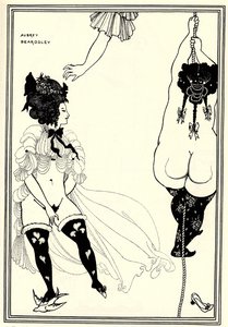 Dos mujeres atenienses en apuros. Ilustración para La Lisístrata de Aristófanes, 1896 de Aubrey Beardsley