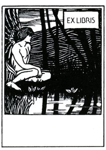 Viñeta ex libris (ex libris) de Aubrey Beardsley (1872-1898)