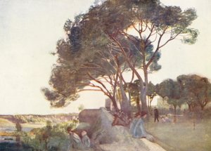 Roma: Desde la Porta Asinaria (litografía en color)