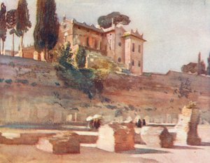 Roma: Desde el estadio de Domiciano (litografía en color) de Aubrey Waterfield