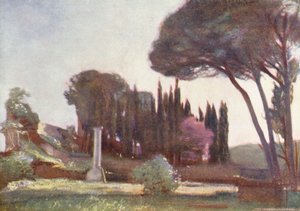 Roma: Antiguo Cementerio Inglés (litografía en color)