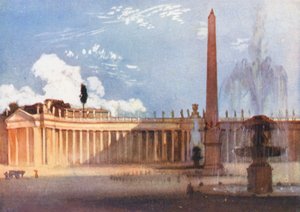 Roma: Plaza de San Pedro (litografía en color)