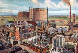 Planta de gas, c1880 (ilustración) de August (after) Dressel