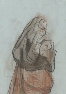 Mujer, mirando hacia arriba