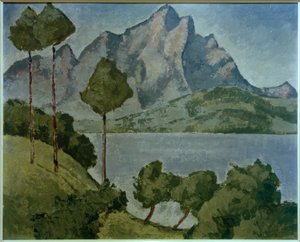 Lago de los Cuatro Cantones con Pilatus de August Babberger