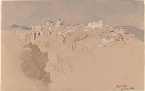 Ariccia vista desde el otro lado del valle de August Christian Geist
